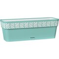 Marshall Pottery 7 x 7 x 20 in. Deroma Mosaic Resin Balcony Planter, Teal 7014056